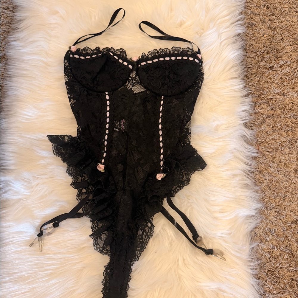 Elegant Black Lace Bodysuit